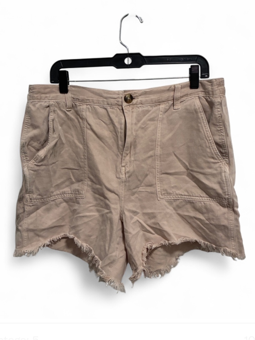 Aerie Light Pink Frayed Hem High Waisted Utility Shorts